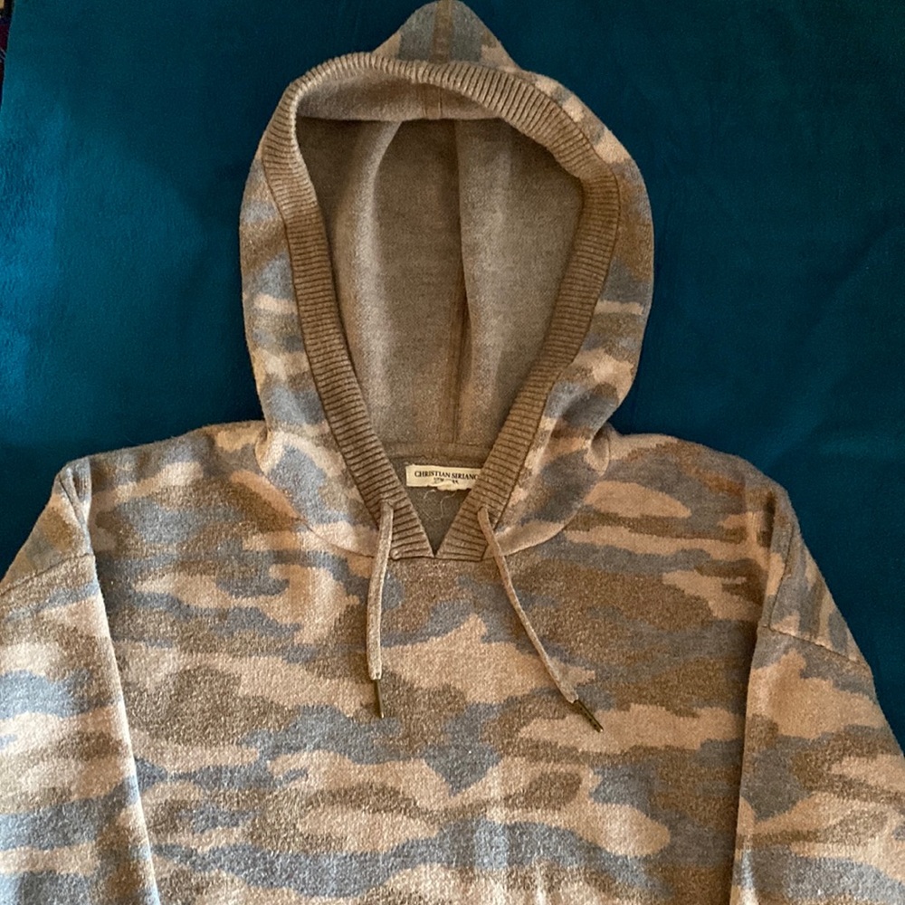 Camouflage Christian Soriano knit hoodie sweater